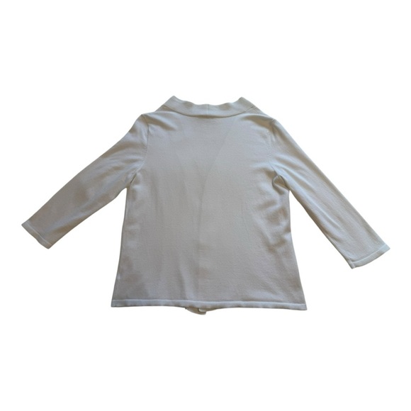 Talbots White Cotton Open-Front Cardigan Sweater 3/4
Sleeve - Size Large - Picture 4 of 11